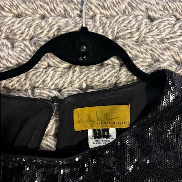 Black Nicole Miller Sequin Gown - Picture 2 of 7